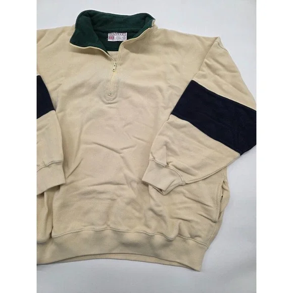 Vintage Slazenger Golf Cotton Heavy Tweed Hong Kong 1/4 Zip Pullover - XXL